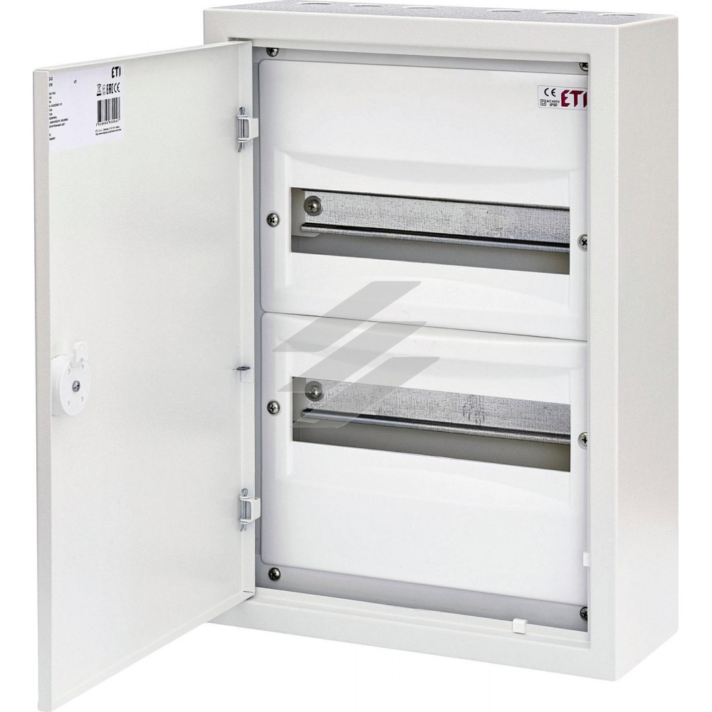 Щит металевий WRP12-2 (2х12 модулів, 24 модулі, пластикова фальш-панель, IP30, навісний), ETI