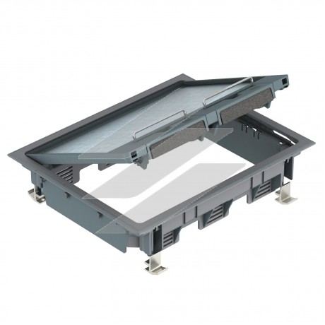 Люк розеточный GES6DB, 9 постов 45x45, 199х252мм (+3хUT3), IK08, IP40/ПА, OBO Bettermann