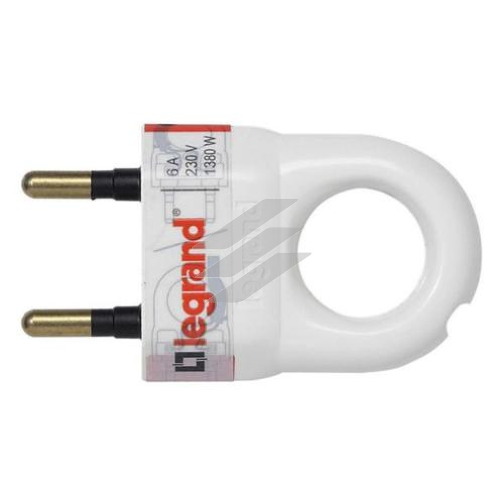 Вилка 2К 6А біла, Legrand