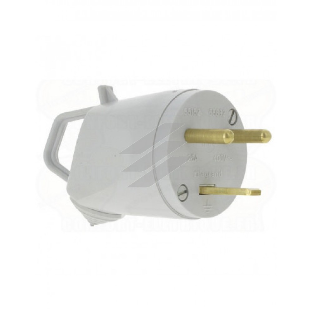 Вилка Plexo 20A, 2P+PE, 400В ~, IP44, IK08, колір Сірий, Legrand