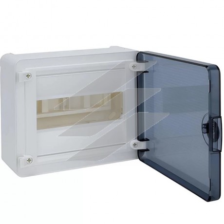 Щит накладний, з прозорими дверцятами на 8 модулів (1х8), GOLF, Hager