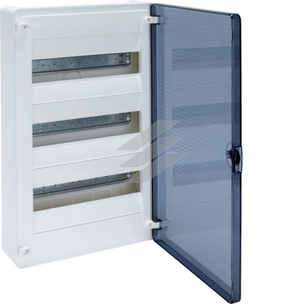 Щит накладний, з прозорими дверцятами на 36 модулів (3х12), GOLF, Hager