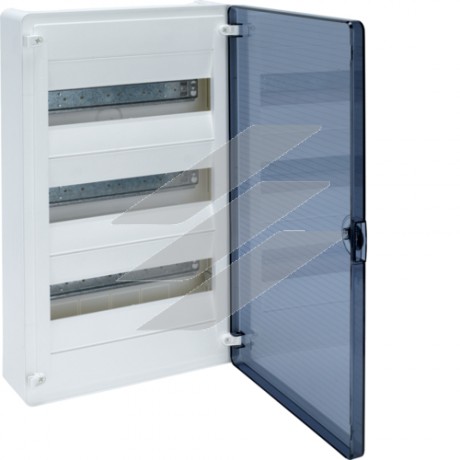 Щит накладний, з прозорими дверцятами на 36 модулів (3х12), GOLF, Hager