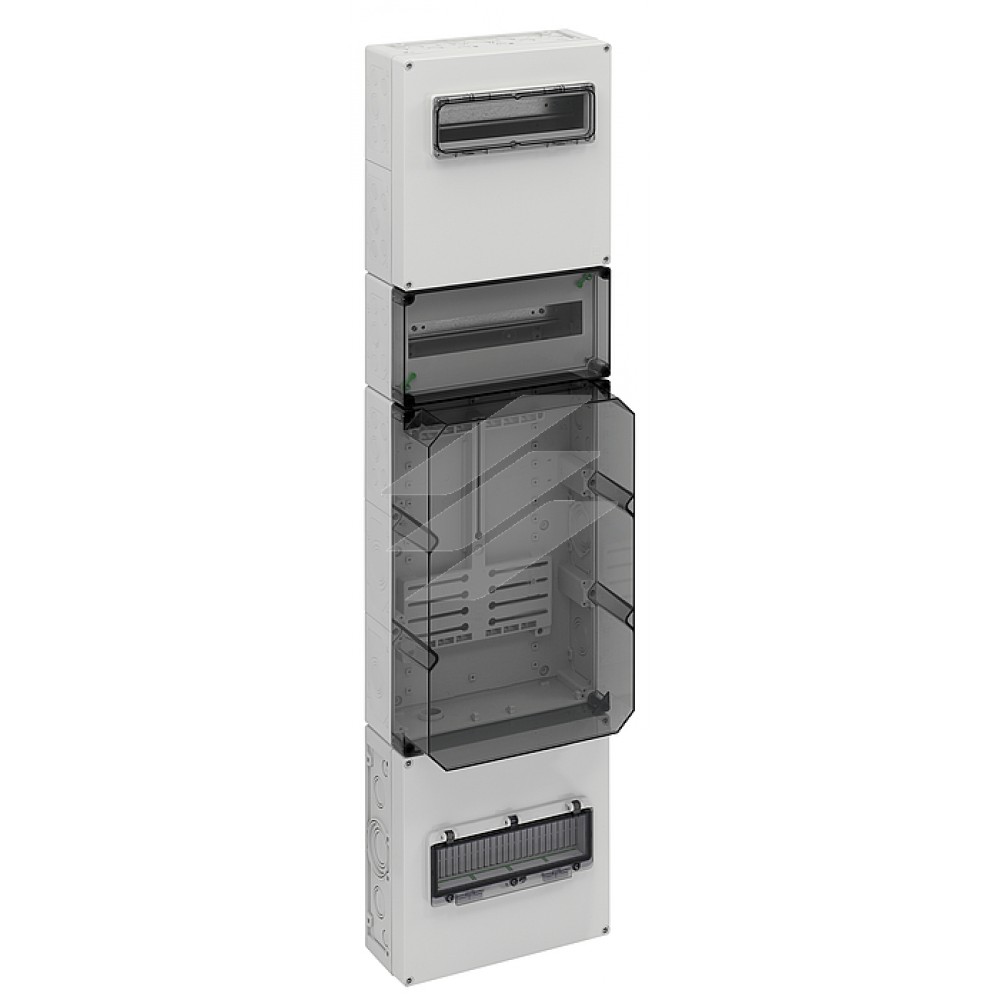 Корпус ZVi 12030 щит учета для трехфазных счетчиков (300х1200х210мм), DIN-рейка, след. монтаж, трехточечный крепеж, IP54/65, IK 08, Spelsberg