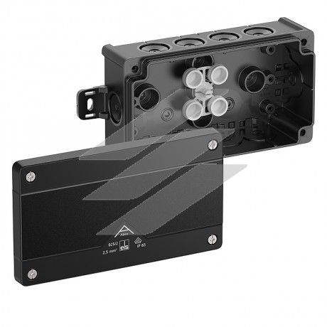 Розподільча коробка Abox 025/2 AB-L/sw (152х87х52мм), чорна, IP66 поліпропілен, Spelsberg