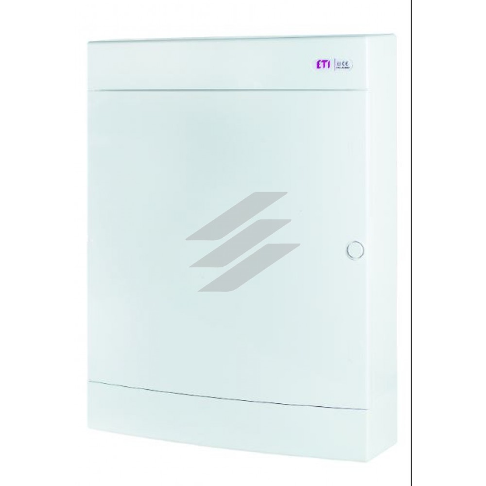 Щит пластиковий зовнішнього монтажу ECT 3x18PO MEDIA/MOD (18 модулів, 8хRJ45, розетка 230V, білі дверцята), ETI