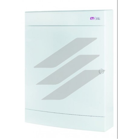 Щит пластиковий зовнішнього монтажу ECT 3x18PO MEDIA/MOD (18 модулів, 8хRJ45, розетка 230V, білі дверцята), ETI