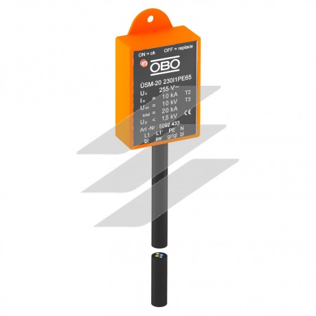 Обмежувач перенапруг для LED-систем ÜSM-20-230 PE 65, OBO Bettermann
