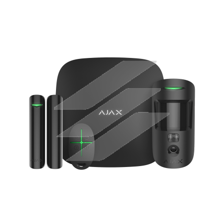 StarterKit Cam Plus - Стартовий комплект системи безпеки з фотоверифікацією, чорний, AJAX