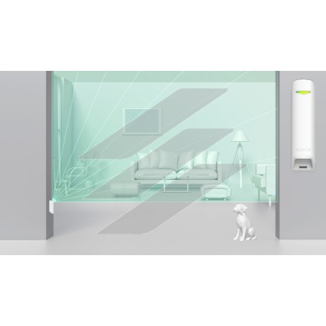 MotionProtect Curtain - Датчик руху з вузьким кутом огляду для приміщень, білий, AJAX