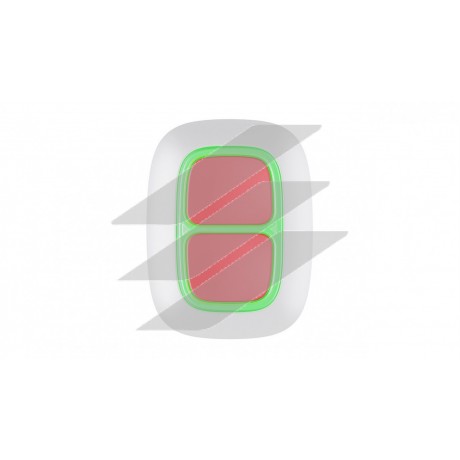 DoubleButton - Бездротова тривожна кнопка з захистом від випадкових натискань, білий, AJAX