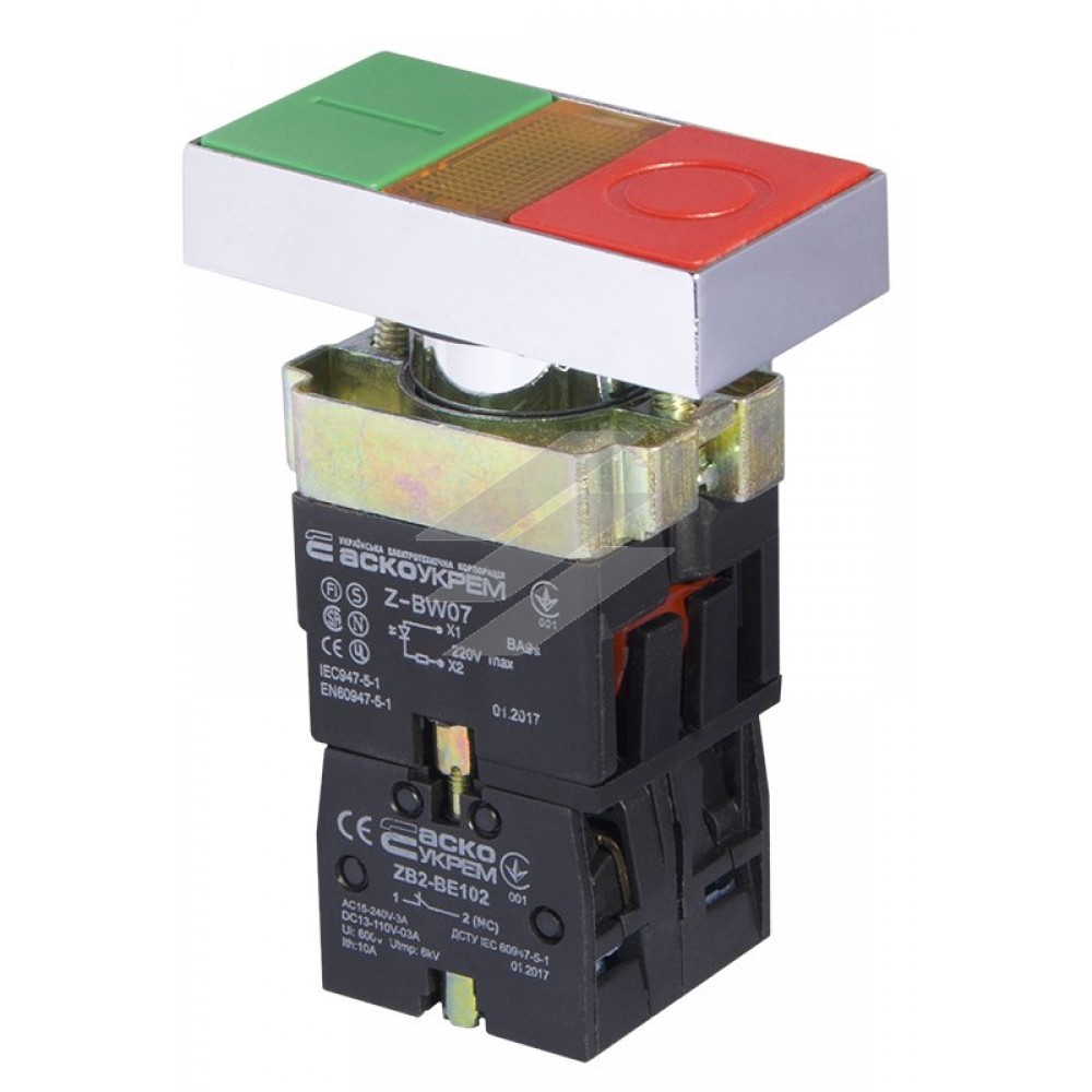 Кнопка XB2-BW8375 подвійна з підсвічуванням 