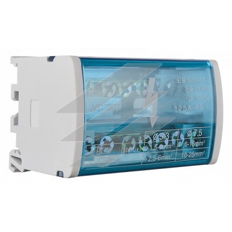 Нулева шина 2х7 в корпусі (2 бруска по, 7 отворів), Аско-Укрем