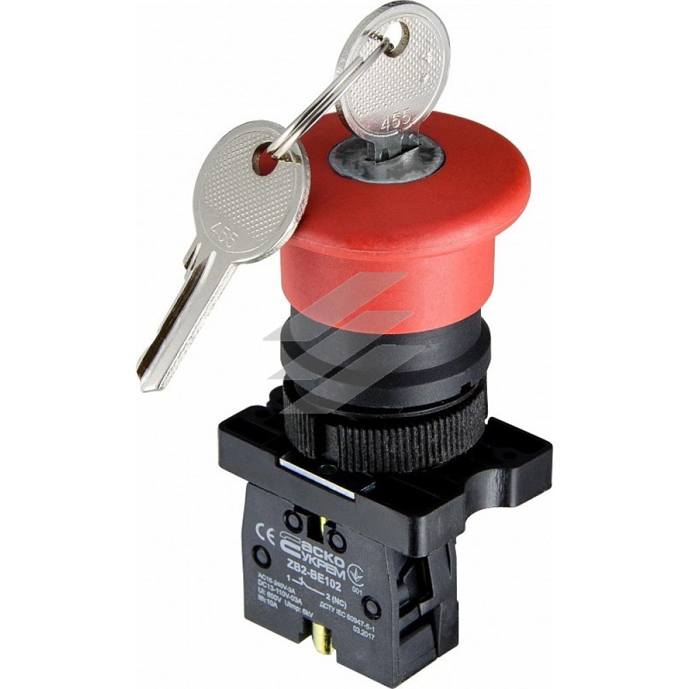 Кнопка LAY5-ES142 безпеки повернення ключем, Аско-Укрем