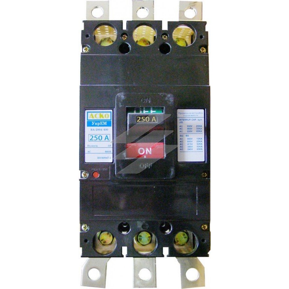 Автоматичний вимикач УКРЕМ ВА-2004/400 3р 250А, Аско-Укрем