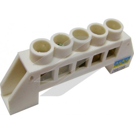 Нулева шина 6.5х12 5 отворів в пластиковому корпусі, Аско-Укрем