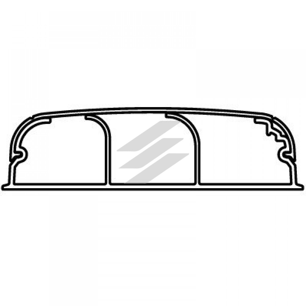 Кабель-канал плінтусного типу 70х22мм, трисекційний, із кришкою, довжина 2м, білий RAL 9016, ДКС