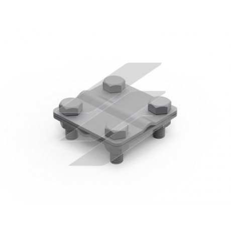 З'єднувач дріт-дріт Ø8мм з 4-а болтами, сталь гарячого цинкування, ДКС