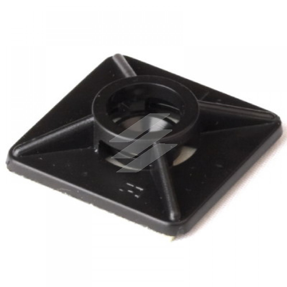 Монтажна база двостороння самоклейна, чорна, 27х27, ДКС