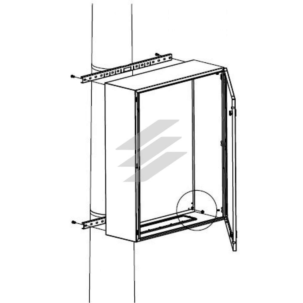 Комплект кріплення навісних шаф шириною 300мм на опору (стовп), ДКС