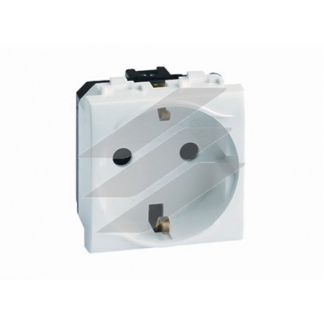 Електрична розетка із заземленням, зі шторками, 16А, 250В, червона, 2модульн, ДКС