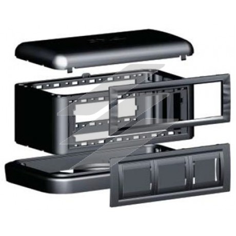 Підлогова башточка BUS, 12 модулів, чорна RAL 7016, ДКС