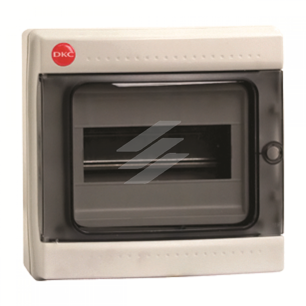 Щиток настінний з дверцятами 8 модулів, IP65, колір сірий RAL7035, ДКС