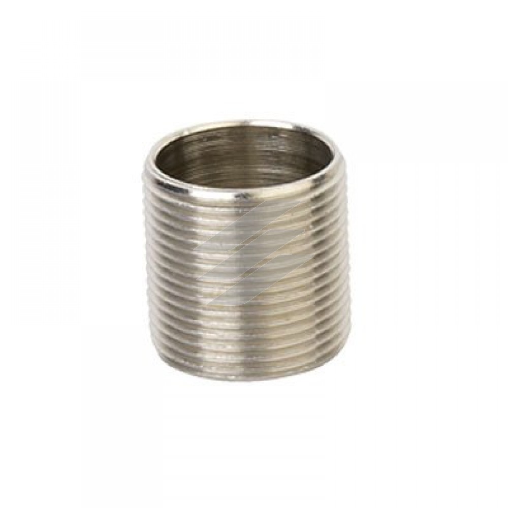 Втулка з'єднувальна з симетричною зовнішньою різьбою M20x1.5, нікельована латунь, ДКС