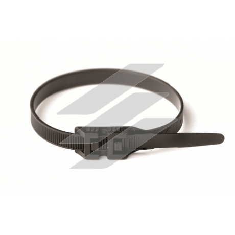 Хомут з плоским замком морозостійкий, чорний, 9х760, поліамід 12, ДКС