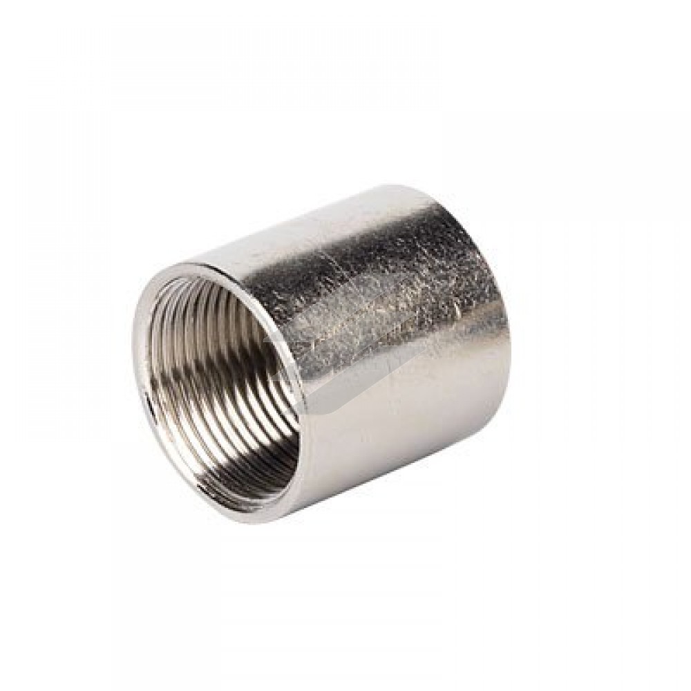 Втулка з'єднувальна з симетричною внутрішньою різьбою, М32х1.5, нікельована латунь, ДКС