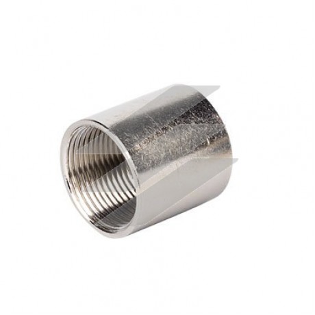 Втулка з'єднувальна з симетричною внутрішньою різьбою, М32х1.5, нікельована латунь, ДКС