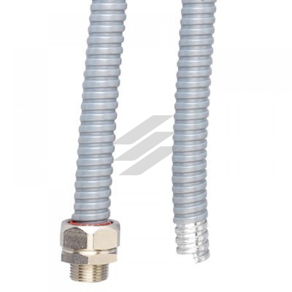 Металорукав DN20мм в ПВХ ізоляцїї, Dвн 20,5мм, Dзов 25,5, сірий, ДКС