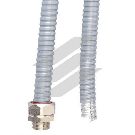 Металорукав DN20мм в ПВХ ізоляцїї, Dвн 20,5мм, Dзов 25,5, сірий, ДКС