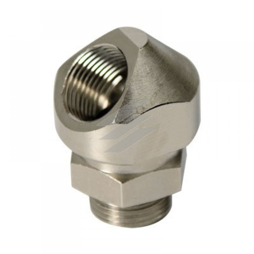 Кутовий поворотний адаптер 45° M40x1.5, IP67/IP68, нікельована латунь, ДКС