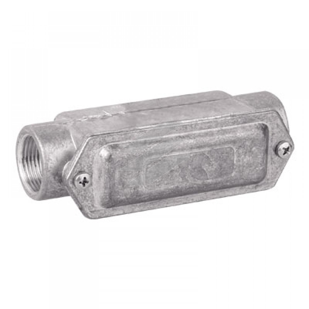 Коробка відгалужуюча алюмінієва, 2 вводи 180°, М40х1.5, IP55, 171х62х71мм, ДКС