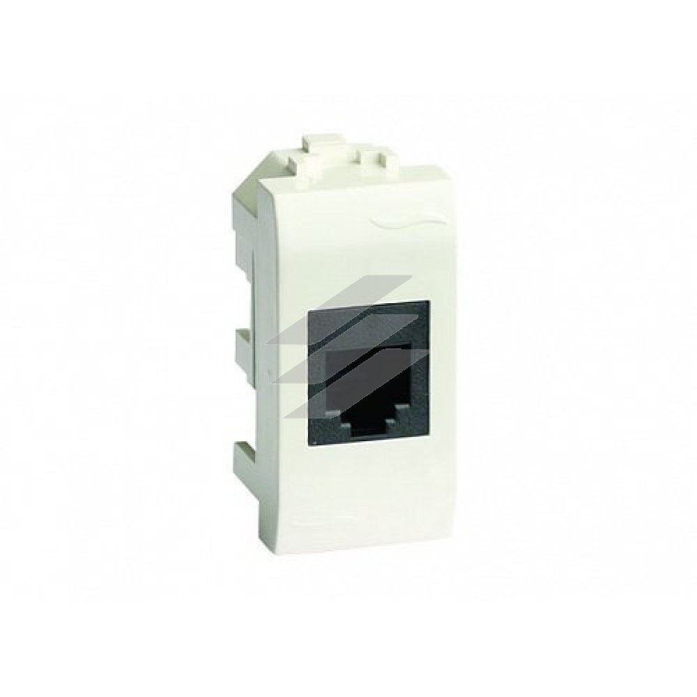 Телефонна розетка RJ-11 (роз'єм AMP), слон. кістка RAL 9001, 1моø, ДКС