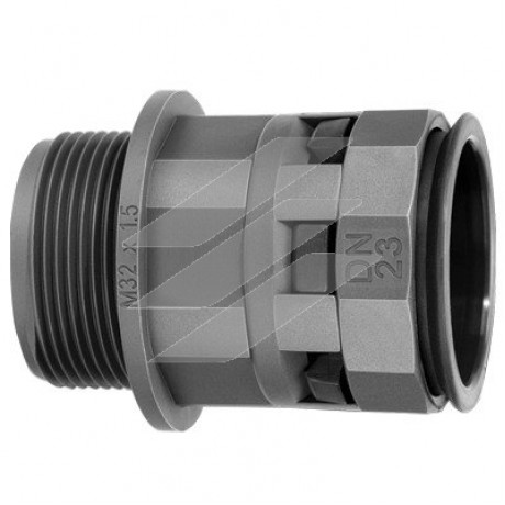 Муфта труба-коробка DN12мм, M16x1,5, поліамід, чорний колір, ДКС
