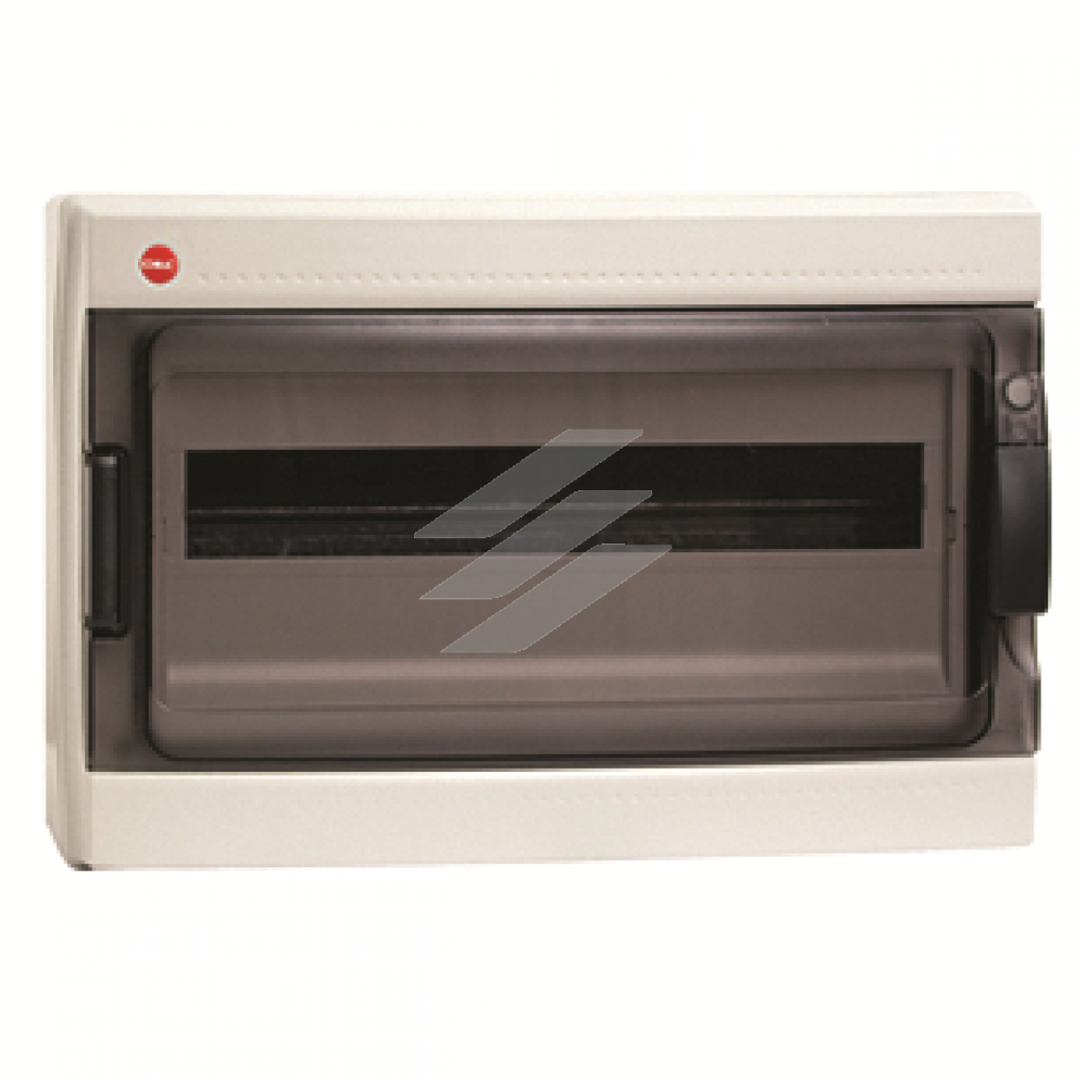 Щиток настінний з дверцятами 18 модулів, IP65, колір сірий RAL7035, ДКС