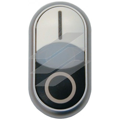 Подвійна кнопка з сигнальною лампою плоскі M22S-DDLF-WS-X1/X0, Eaton