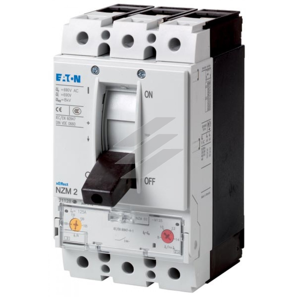 Автоматичний вимикач 200А NZMN2-M200, 3 полюси, відкл.здатність 50кА, діапазон установки 160...200А, Eaton