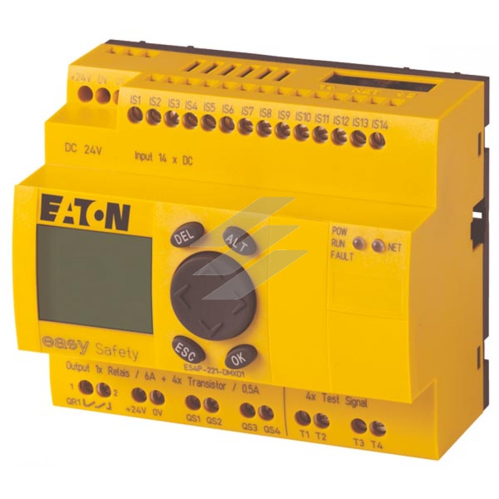 Реле безпеки easySafety ES4P-221-DMXD1, 24VDC, 14DI, 4DO -Транс, 1Do реле, дисплей, Eaton