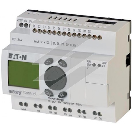 Компактний контролер EC4P-221-MTXD1, 24VDC, 12DI (з яких 4 AI), 8 DO (T), CAN, Eaton