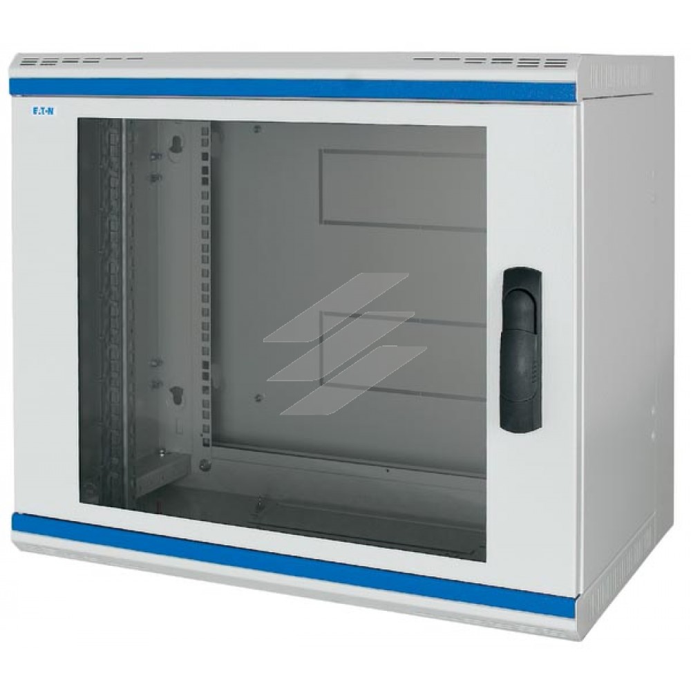 Настінна шафа NWS-5B06/GL/SH, 19 дюймів, з 3х частин, Г=500мм, 6 юнітів, двері, скло, Eaton