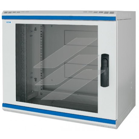 Настінна шафа NWS-5B06/GL/SH, 19 дюймів, з 3х частин, Г=500мм, 6 юнітів, двері, скло, Eaton