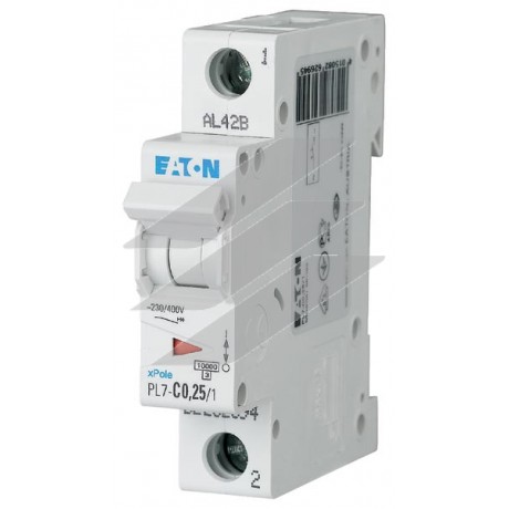 Автоматичний вимикач 0 PL7-C0,25/1,25А, крива відключення С, 1 полюс, Eaton