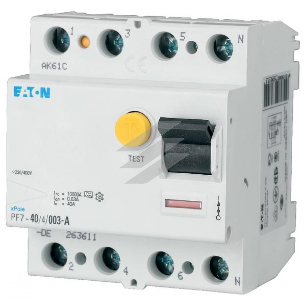 Residual-current circuit-breaker, PF7-100/4/003-R, Eaton