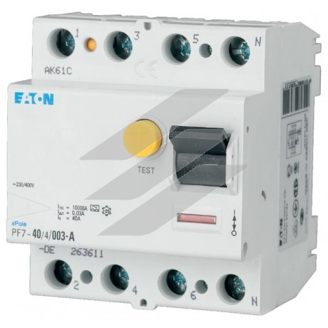 Residual-current circuit-breaker, PF7-100/4/003-R, Eaton