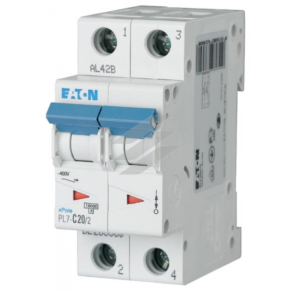 Автоматичний вимикач 20А PL7-D20/2, Eaton