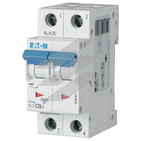 Автоматичний вимикач 20А PL7-D20/2, Eaton