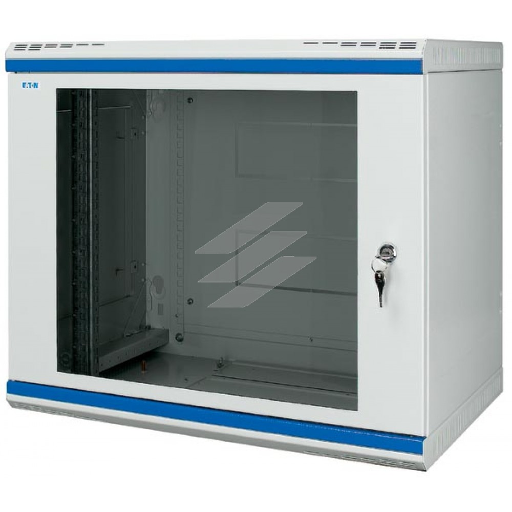 Настінна шафа NWS-5A09/GL/ZS, 19 дюймів, з 2х частин, Г=500мм, 9 юнітів, двері, скло, Eaton